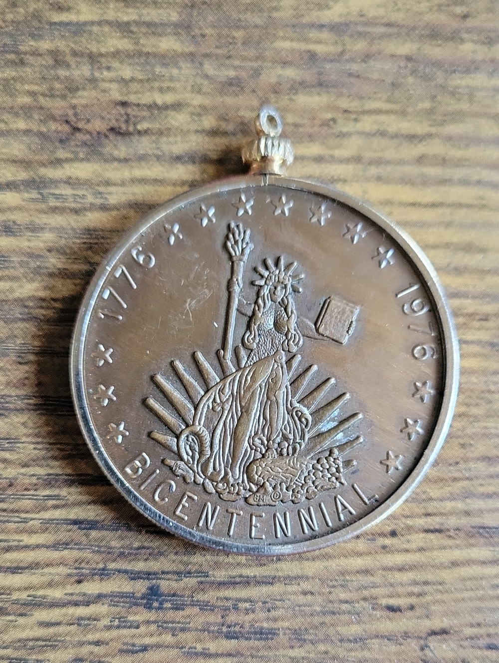 Bicentennial Medallion Pendant - Gold-Tone Jewelry